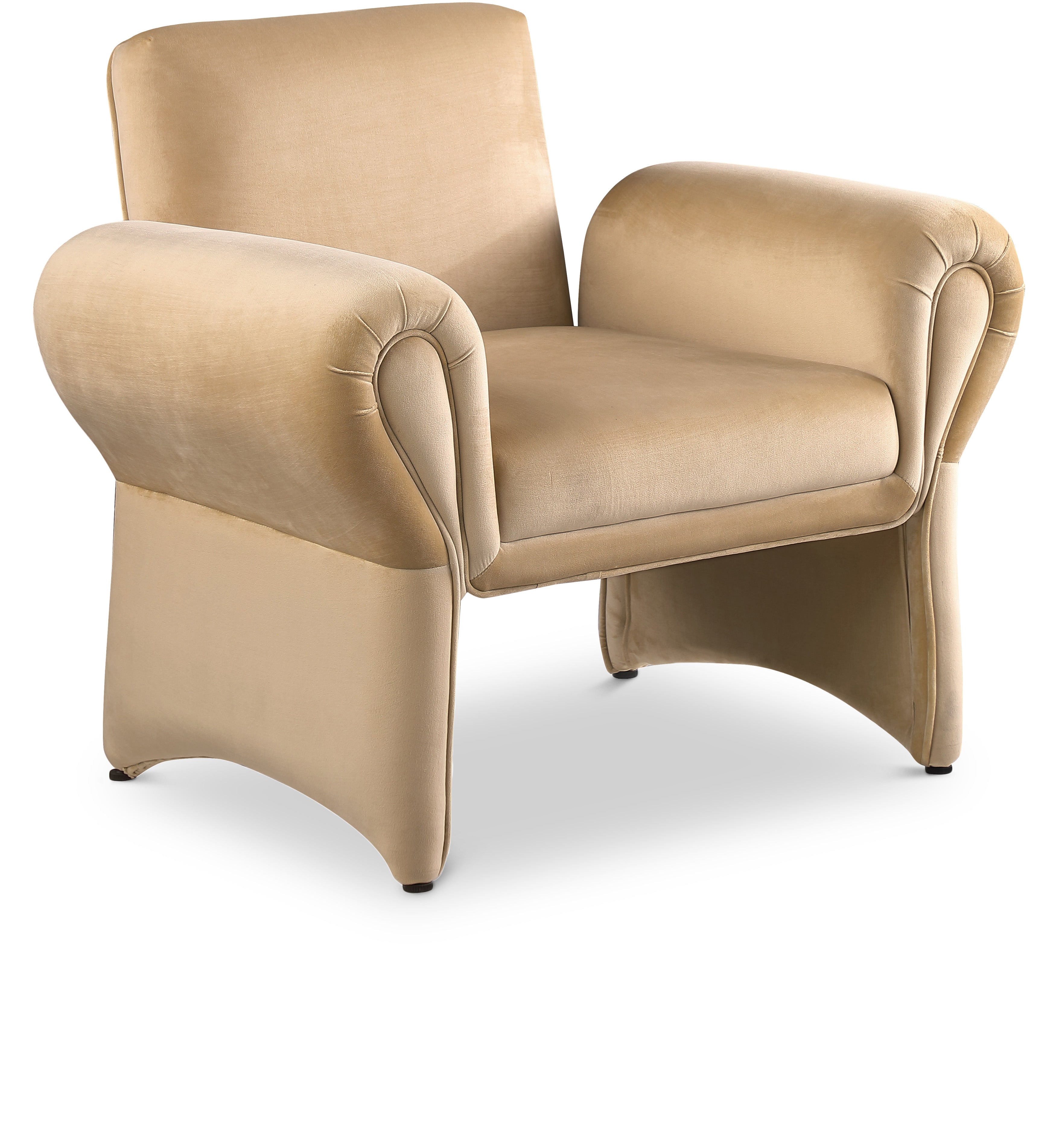 Fleurette Camel Velvet Accent Chair