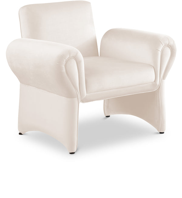 Fleurette Cream Velvet Accent Chair