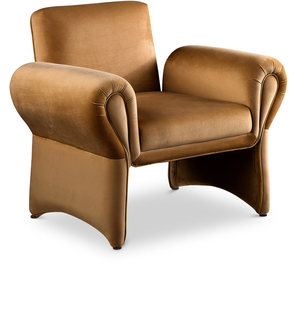 Fleurette Saddle Velvet Accent Chair