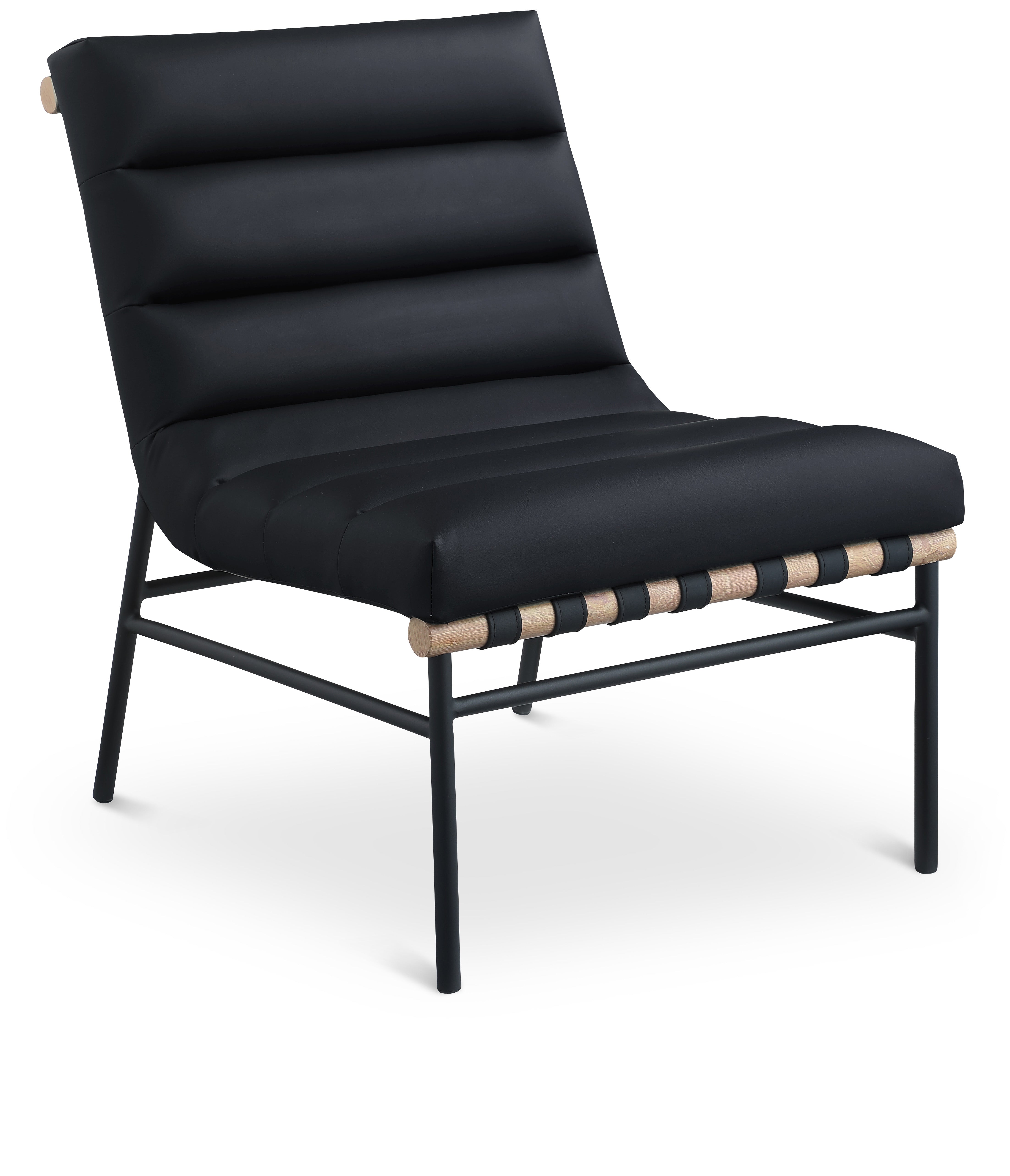 Burke Black Vegan Leather Accent Chair