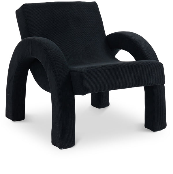 Corduroy Black Corduroy Fabric Accent Chair