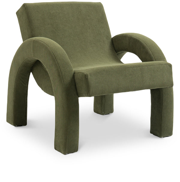 Corduroy Green Corduroy Fabric Accent Chair