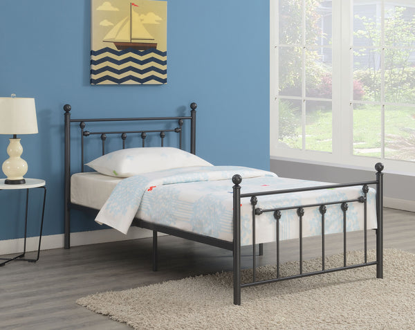 Canon Metal Slatted Headboard Platform Bed