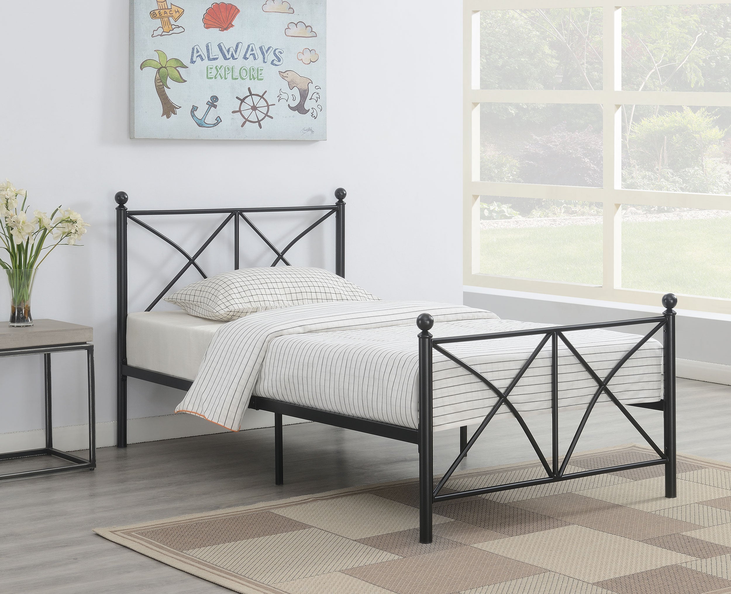 Hart Twin Platform Bed Black