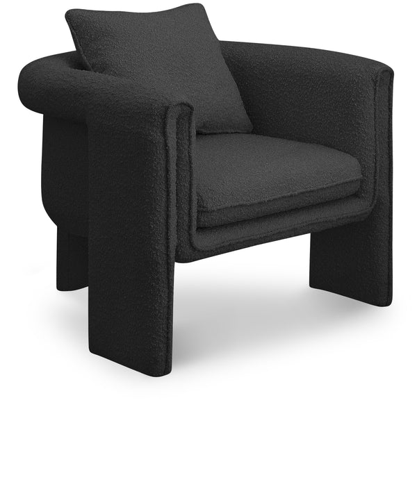 Stylus Black Boucle Fabric Accent Chair