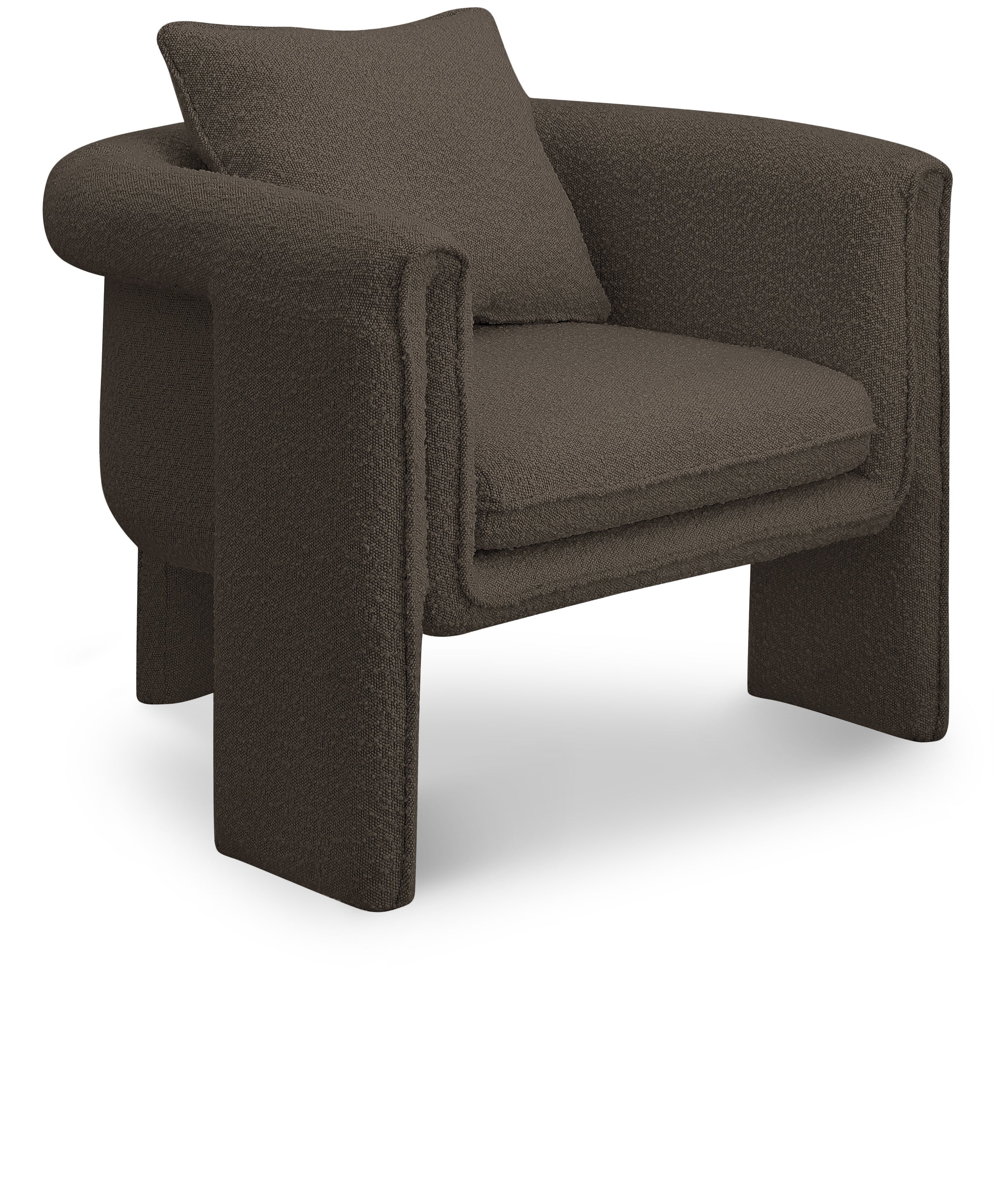 Stylus Brown Boucle Fabric Accent Chair