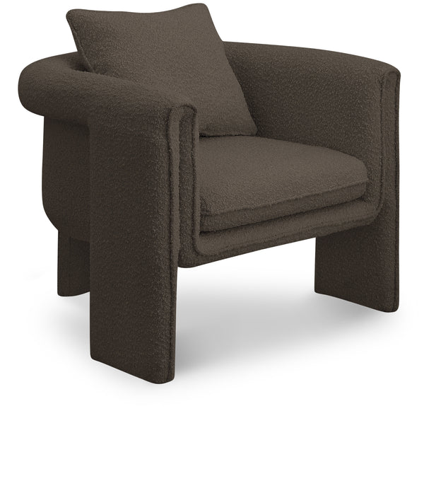 Stylus Brown Boucle Fabric Accent Chair