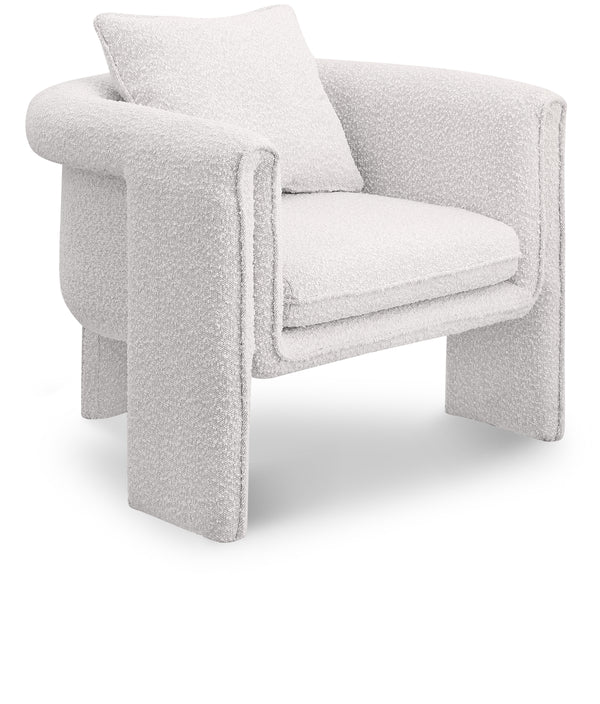 Stylus Cream Boucle Fabric Accent Chair