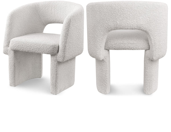 Emmet Cream Boucle Fabric Dining Chair / Accent Chair