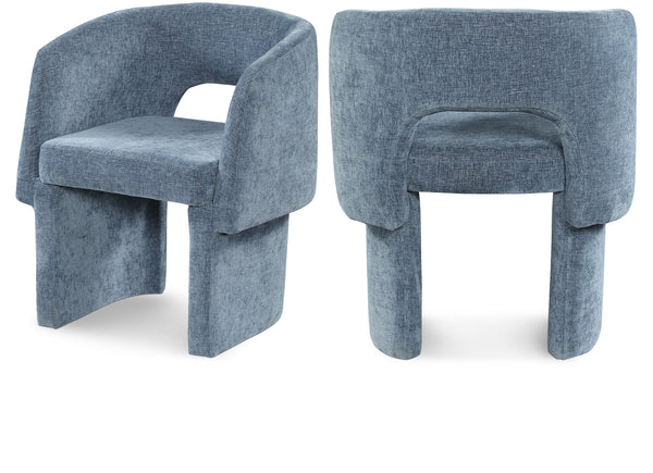 Emmet Light Blue Chenille Fabric Dining Chair / Accent Chair