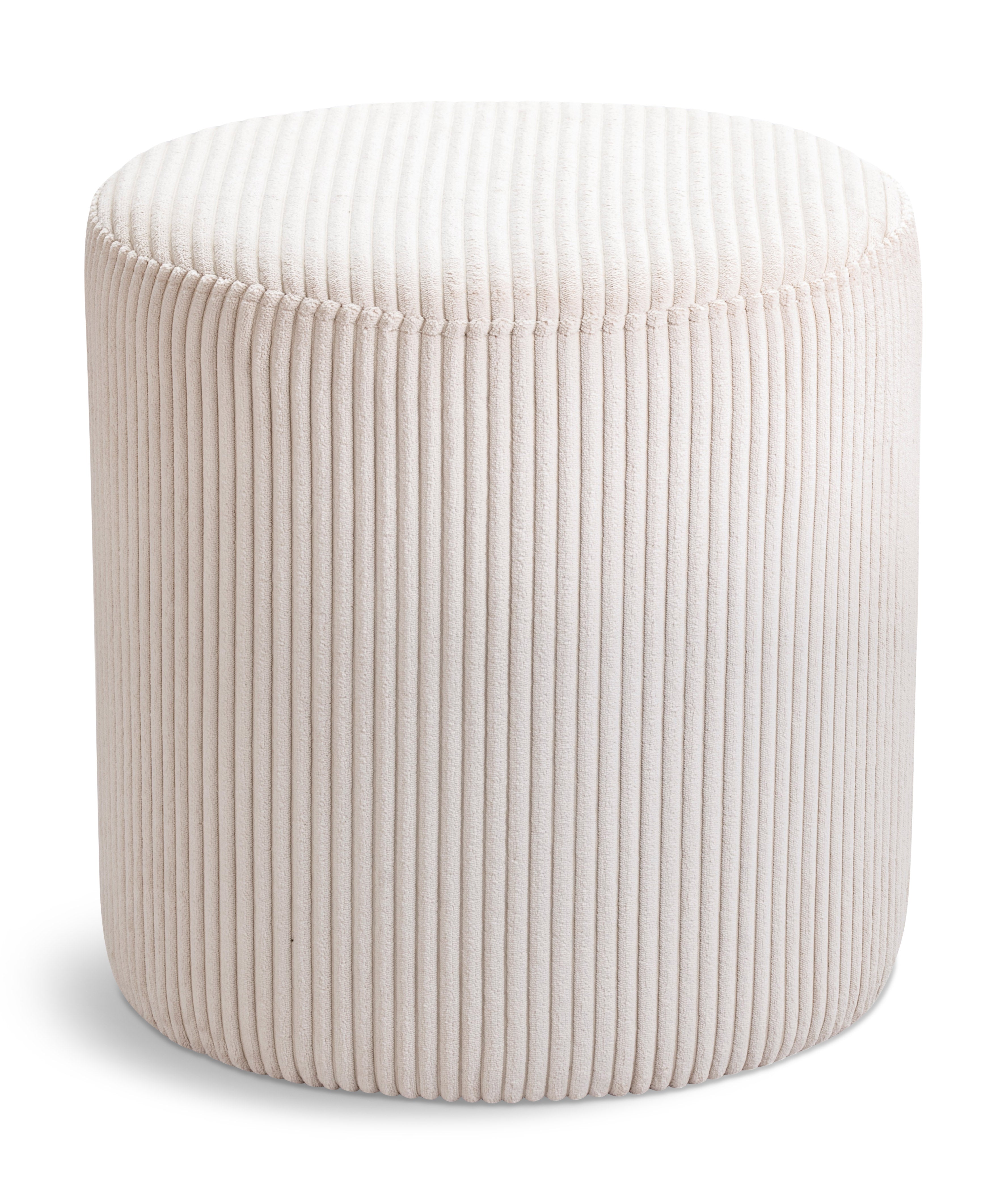 Roy Beige Microsuede Fabric Ottoman/Stool