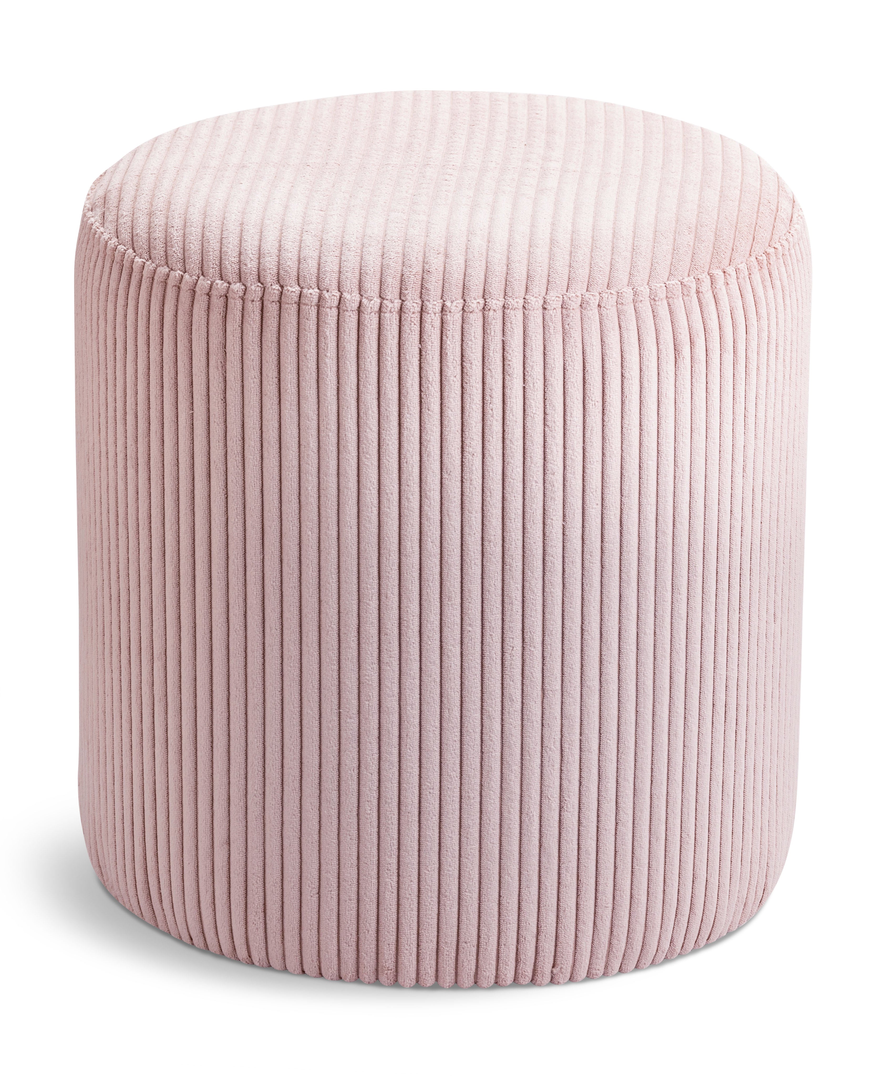 Roy Pink Microsuede Fabric Ottoman/Stool