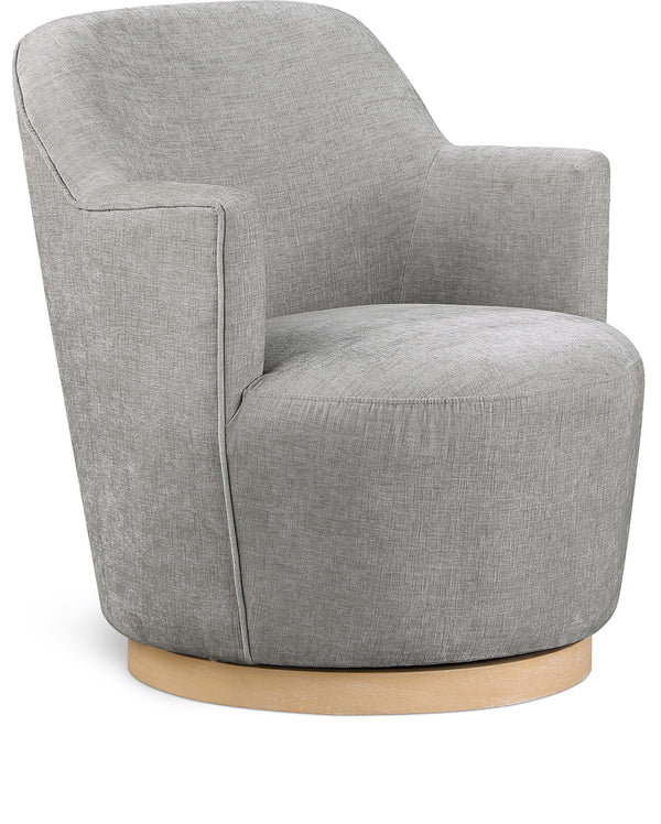 Clarita Light Grey Chenille Fabric Swivel Accent Chair