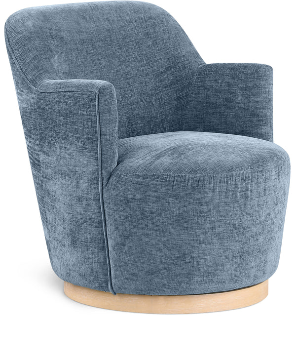 Clarita Light Blue Chenille Fabric Swivel Accent Chair