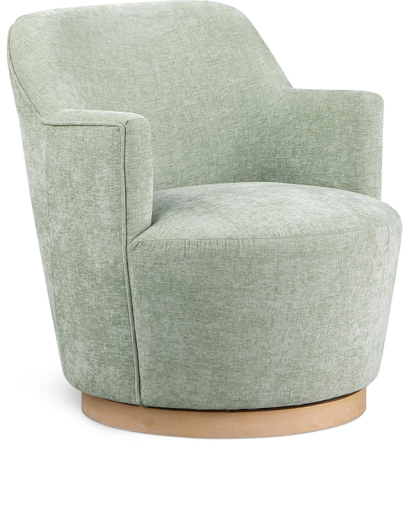 Clarita Mint Chenille Fabric Swivel Accent Chair