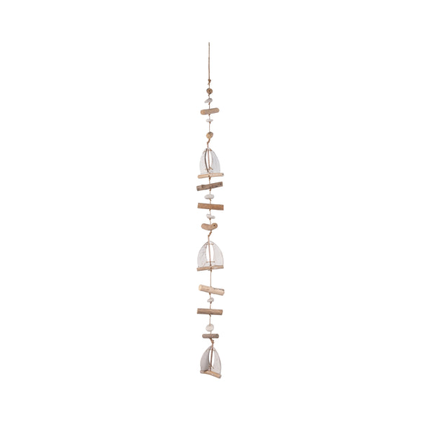 Wood, 43" Hanging Sailboats, Natural