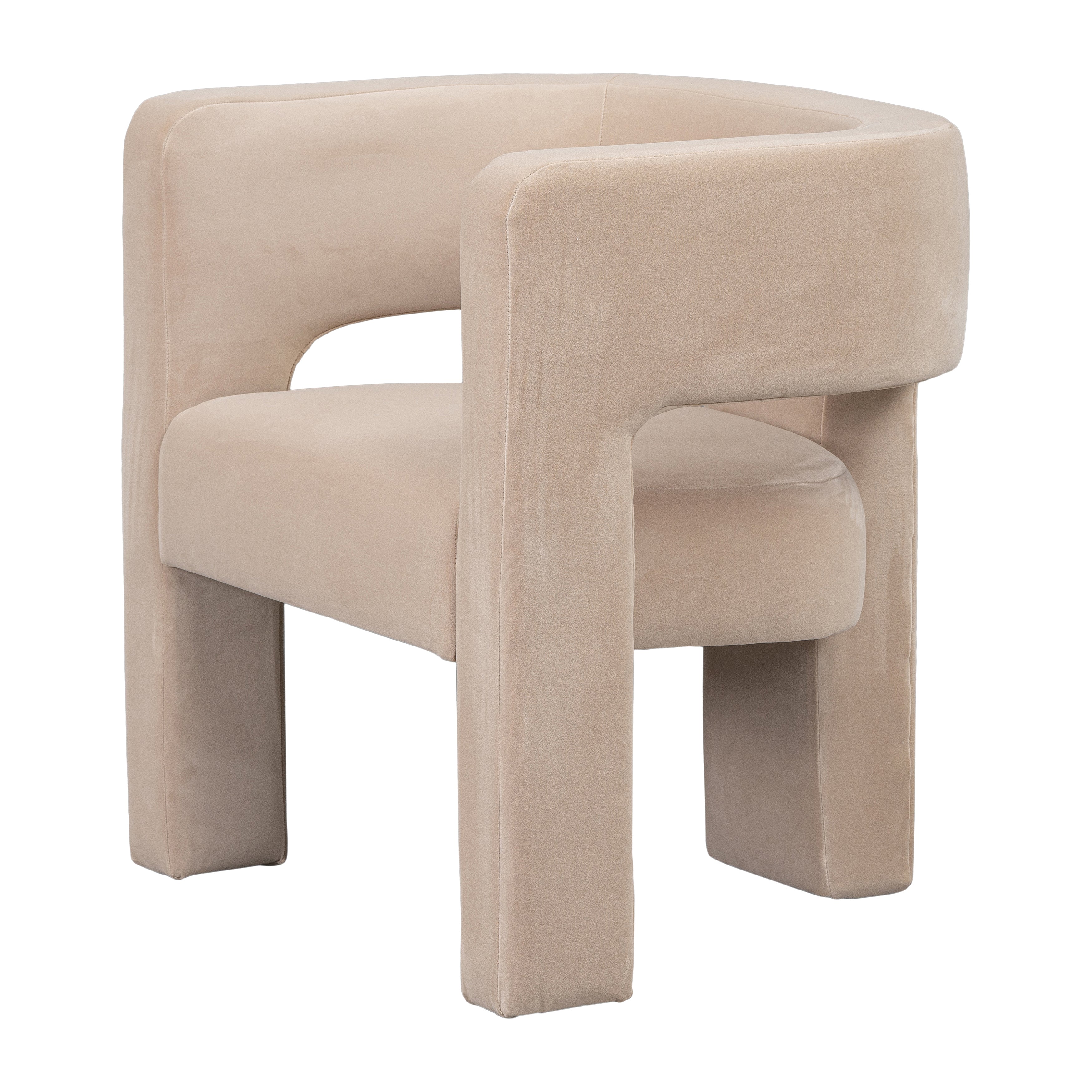 Round Back Chair, Tan