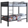 Meyers Twin Over Twin Metal Bunk Bed Black and Gunmetal