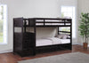 Elliott Twin Over Twin Stairway Bunk Bed Cappuccino