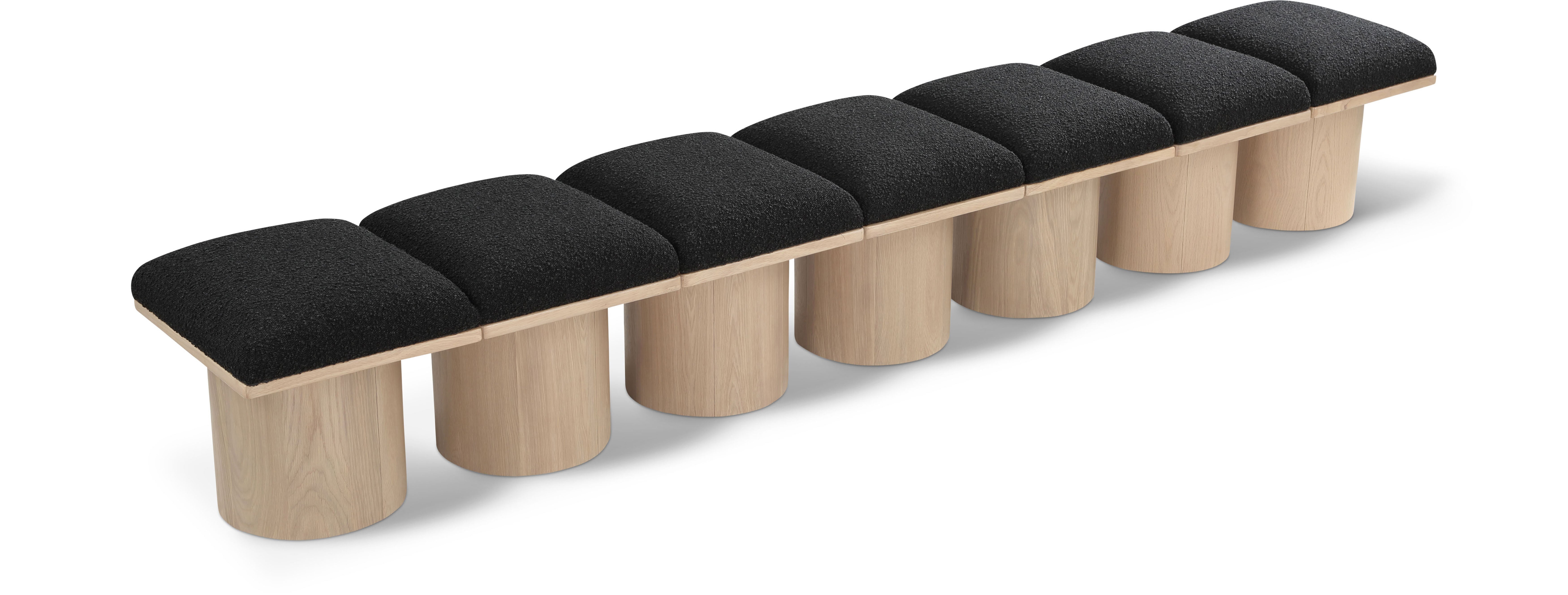 Pavilion Black Boucle Fabric Bench