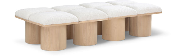 Pavilion Cream Boucle Fabric Bench