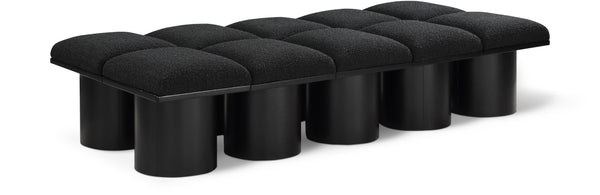 Pavilion Black Boucle Fabric Bench