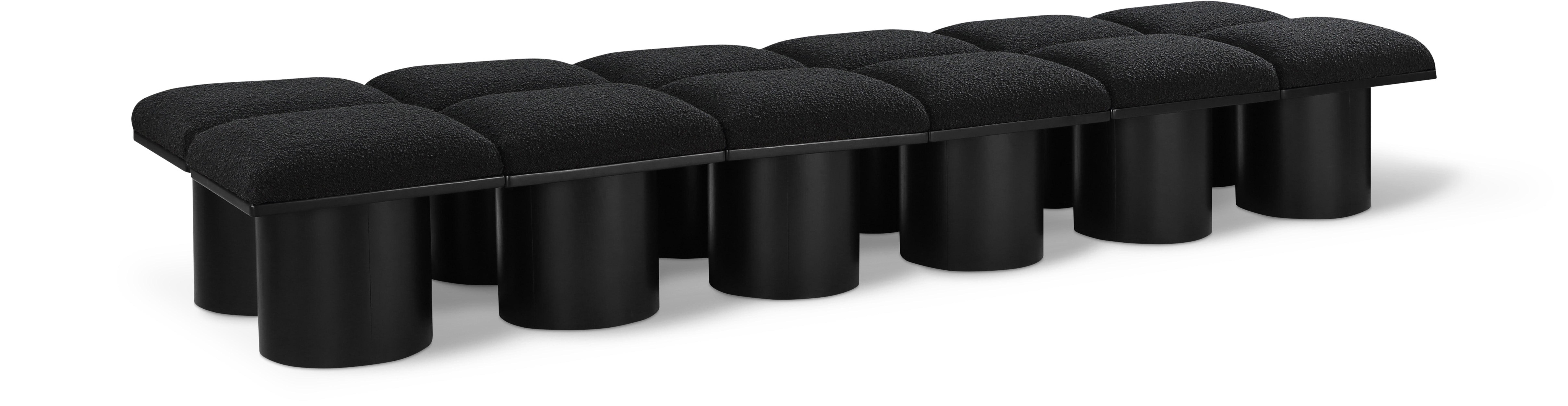 Pavilion Black Boucle Fabric Bench