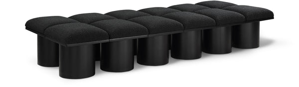 Pavilion Black Boucle Fabric Bench