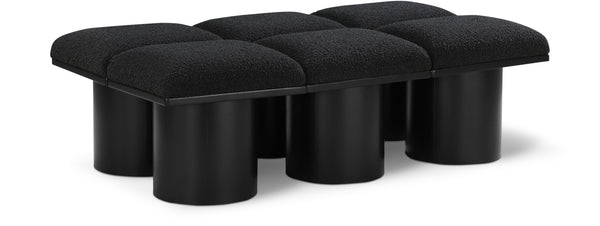 Pavilion Black Boucle Fabric Bench