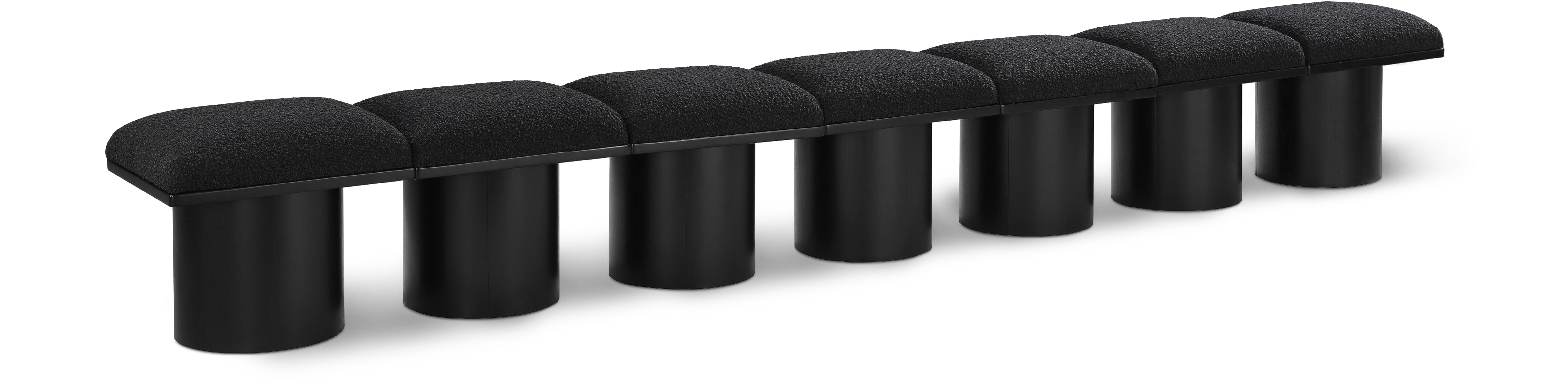 Pavilion Black Boucle Fabric Bench