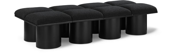 Pavilion Black Boucle Fabric Bench