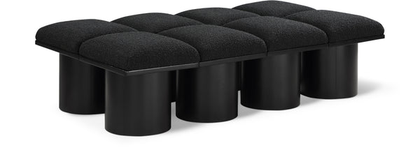 Pavilion Black Boucle Fabric Bench