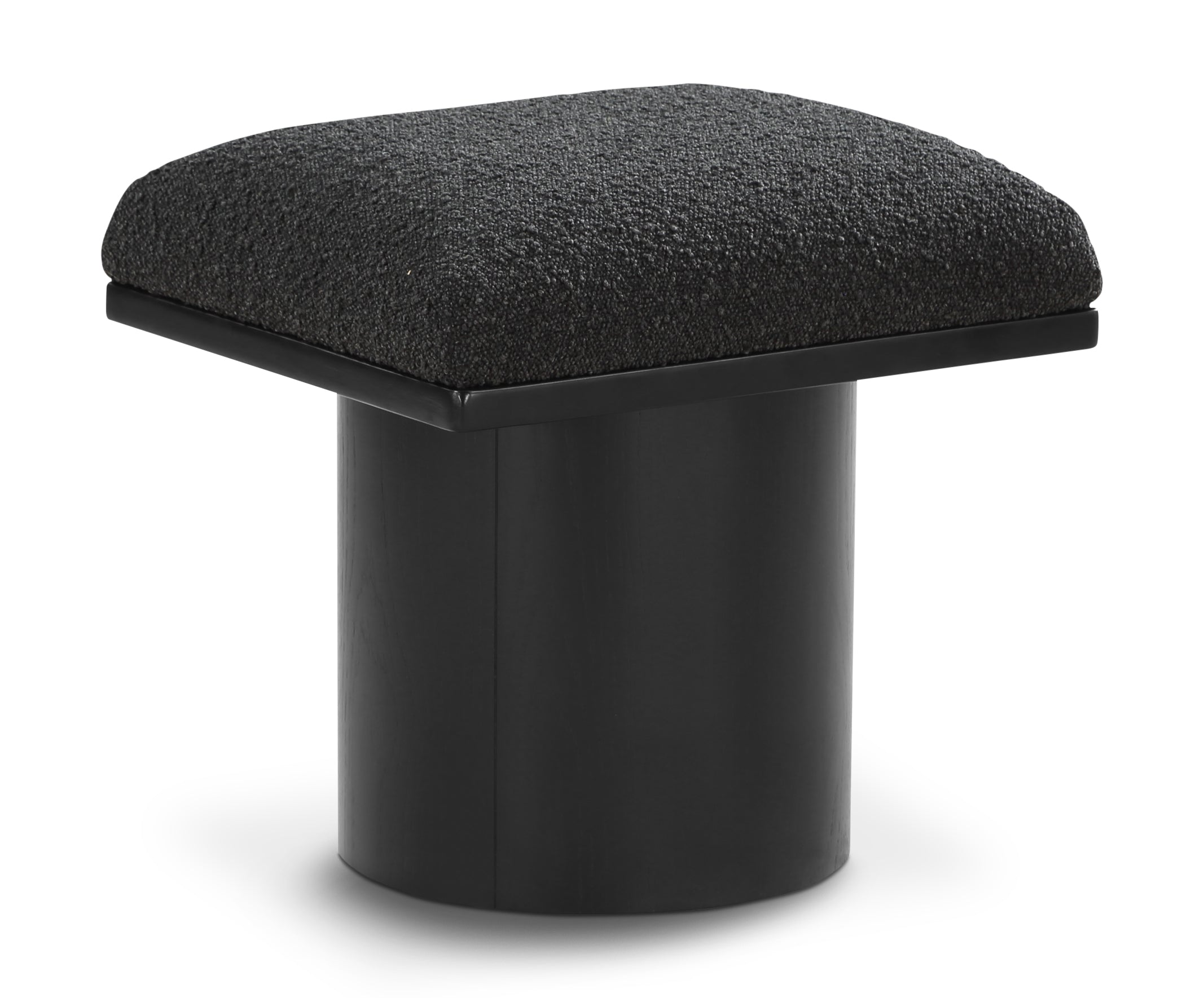 Pavilion Black Boucle Fabric Bench/Stool