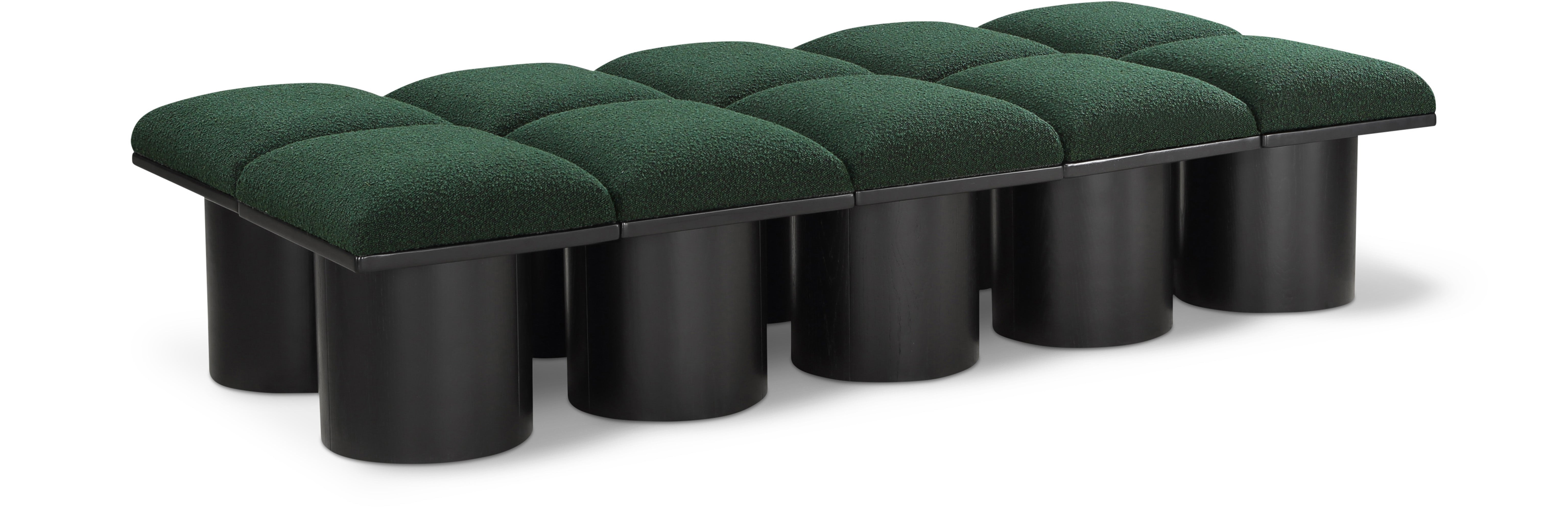 Pavilion Green Boucle Fabric Bench