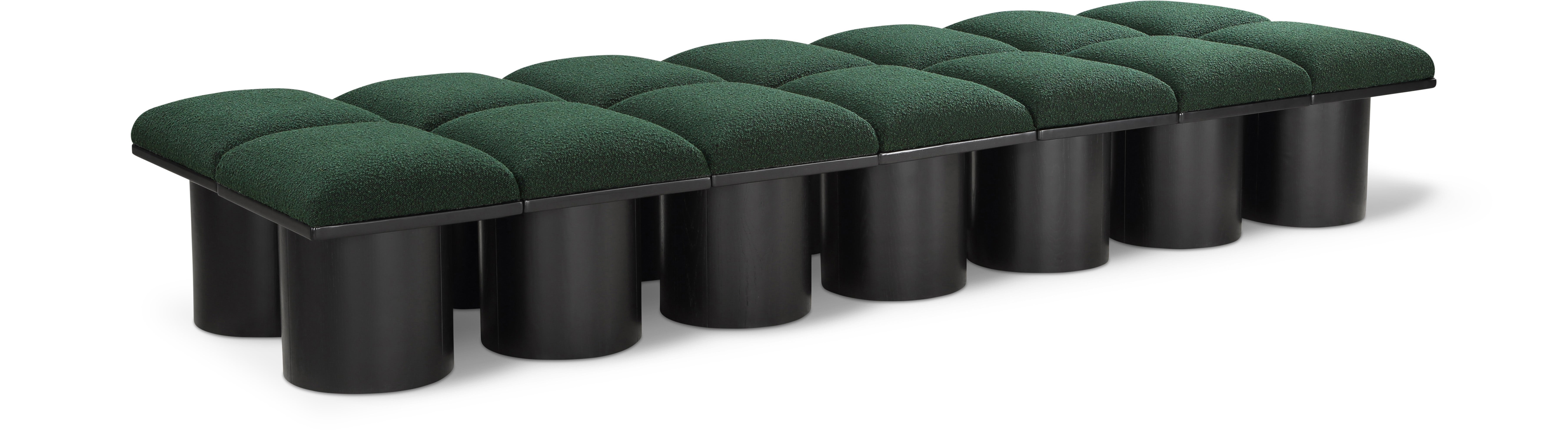 Pavilion Green Boucle Fabric Bench