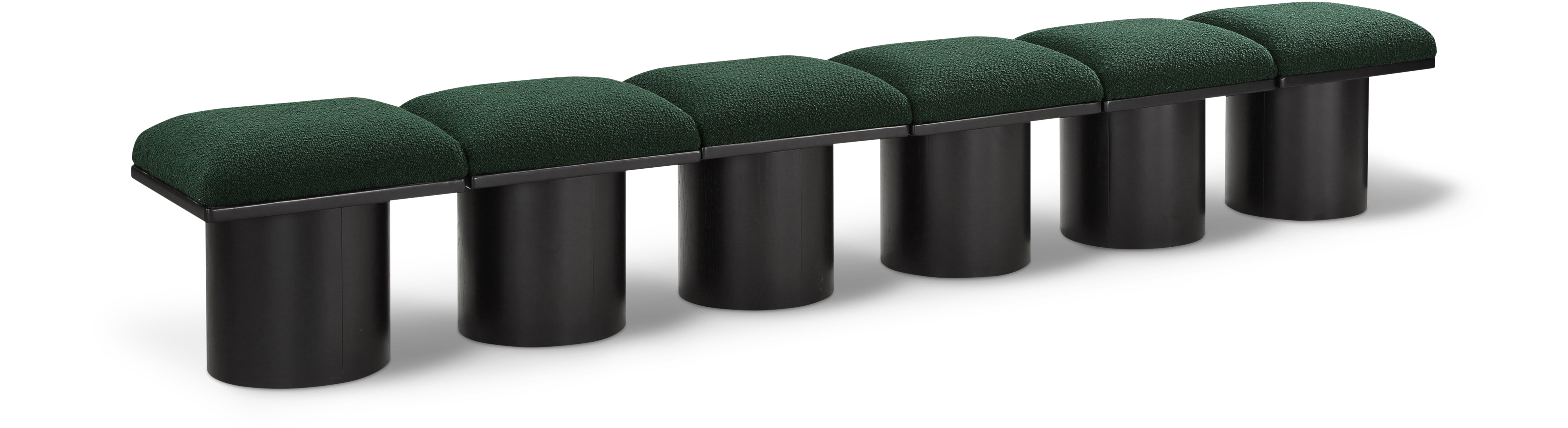 Pavilion Green Boucle Fabric Bench