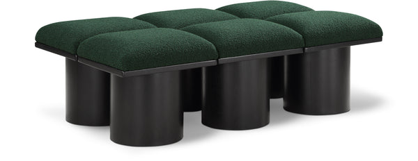 Pavilion Green Boucle Fabric Bench