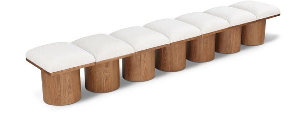 Pavilion Cream Boucle Fabric Bench