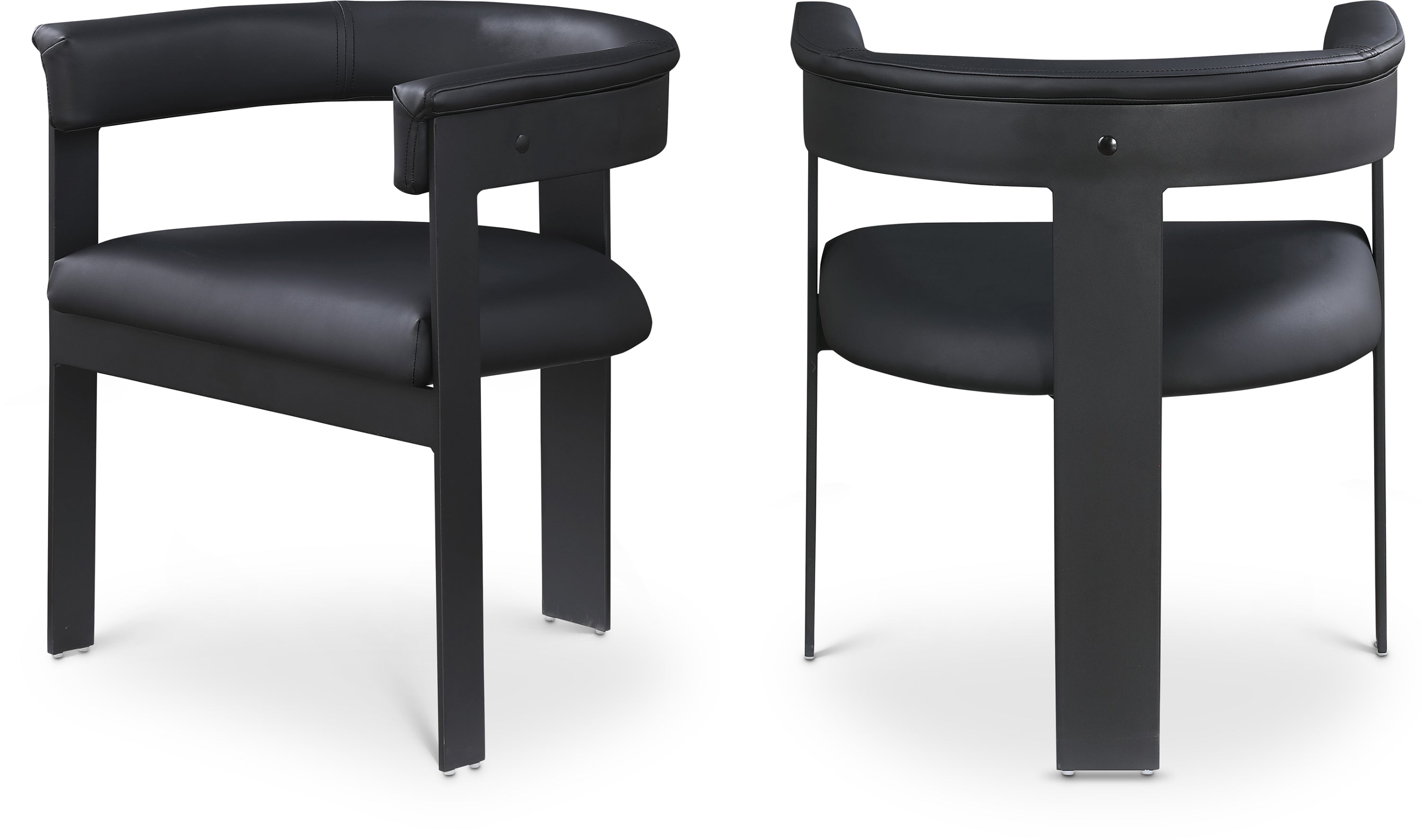 Romeo Black Vegan Leather Dining Chair