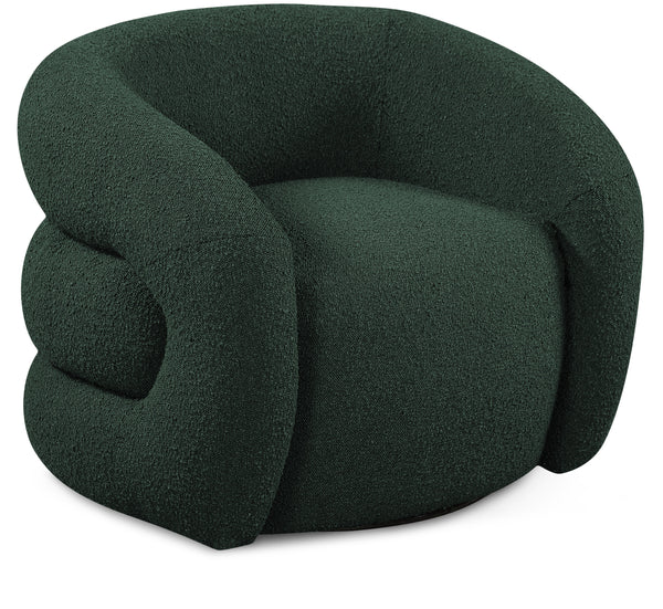 Roxbury Green Boucle Fabric Swivel Accent Chair