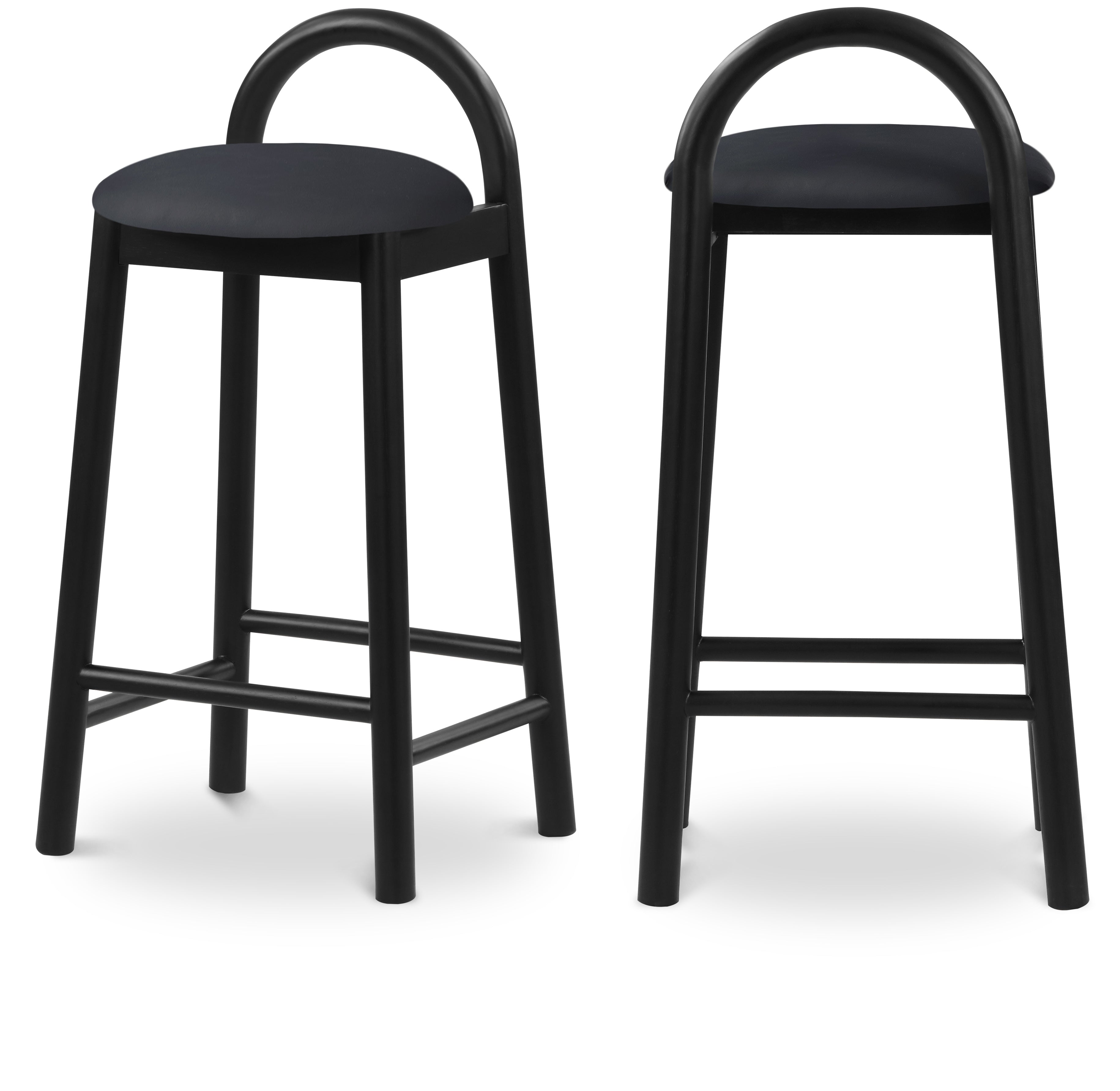 Calvin Black Vegan Leather Stool