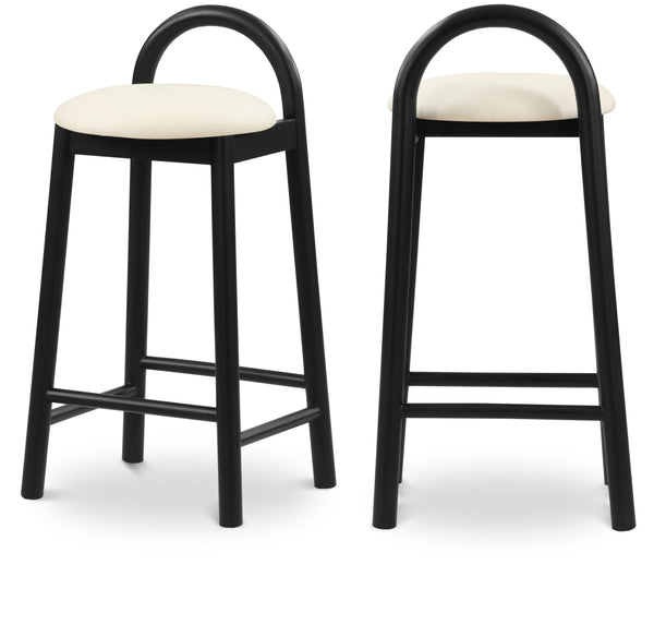 Calvin Cream Vegan Leather Stool