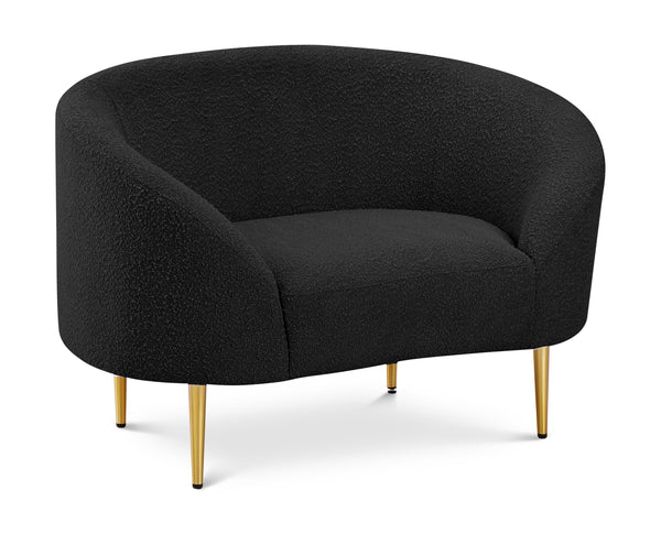 Ritz Black Boucle Fabric Chair