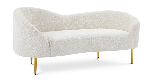 Ritz Cream Boucle Fabric Loveseat