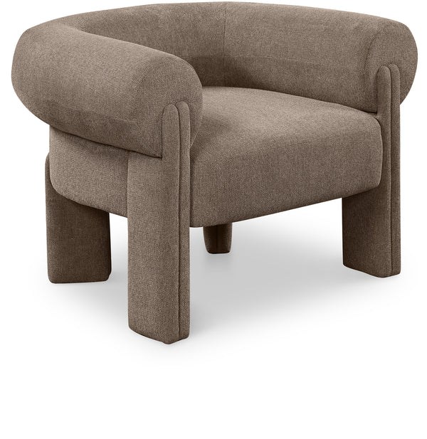 Stefano Brown Polyester Fabric Accent Chair