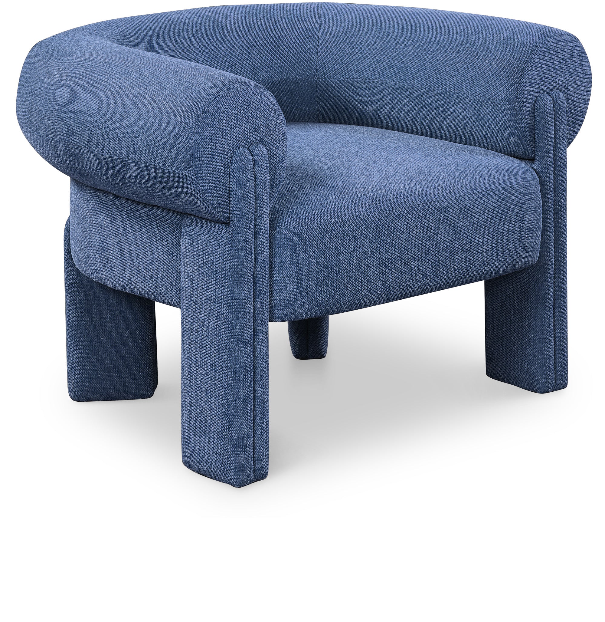 Stefano Navy Polyester Fabric Accent Chair