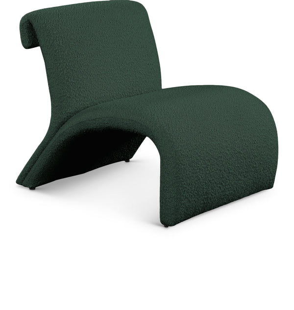 Mulberry Green Boucle Fabric Accent Chair