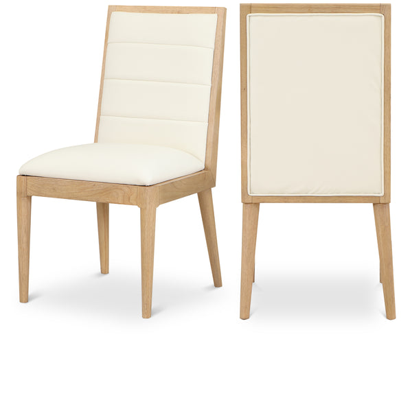 Bristol Cream Vegan Leather Dining Chair