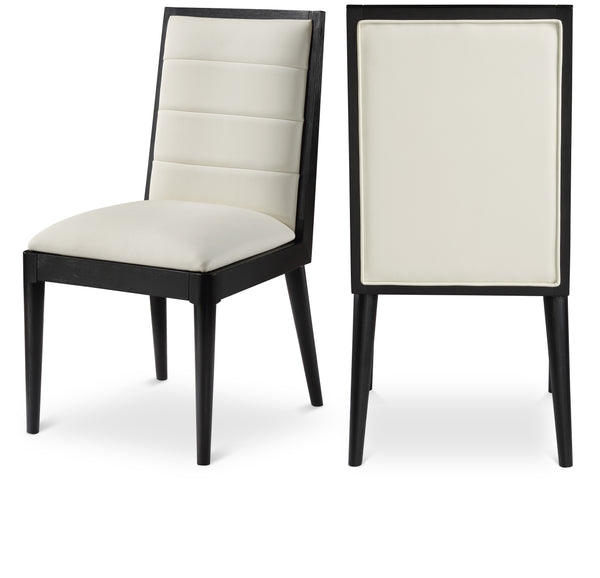 Bristol Cream Vegan Leather Dining Chair