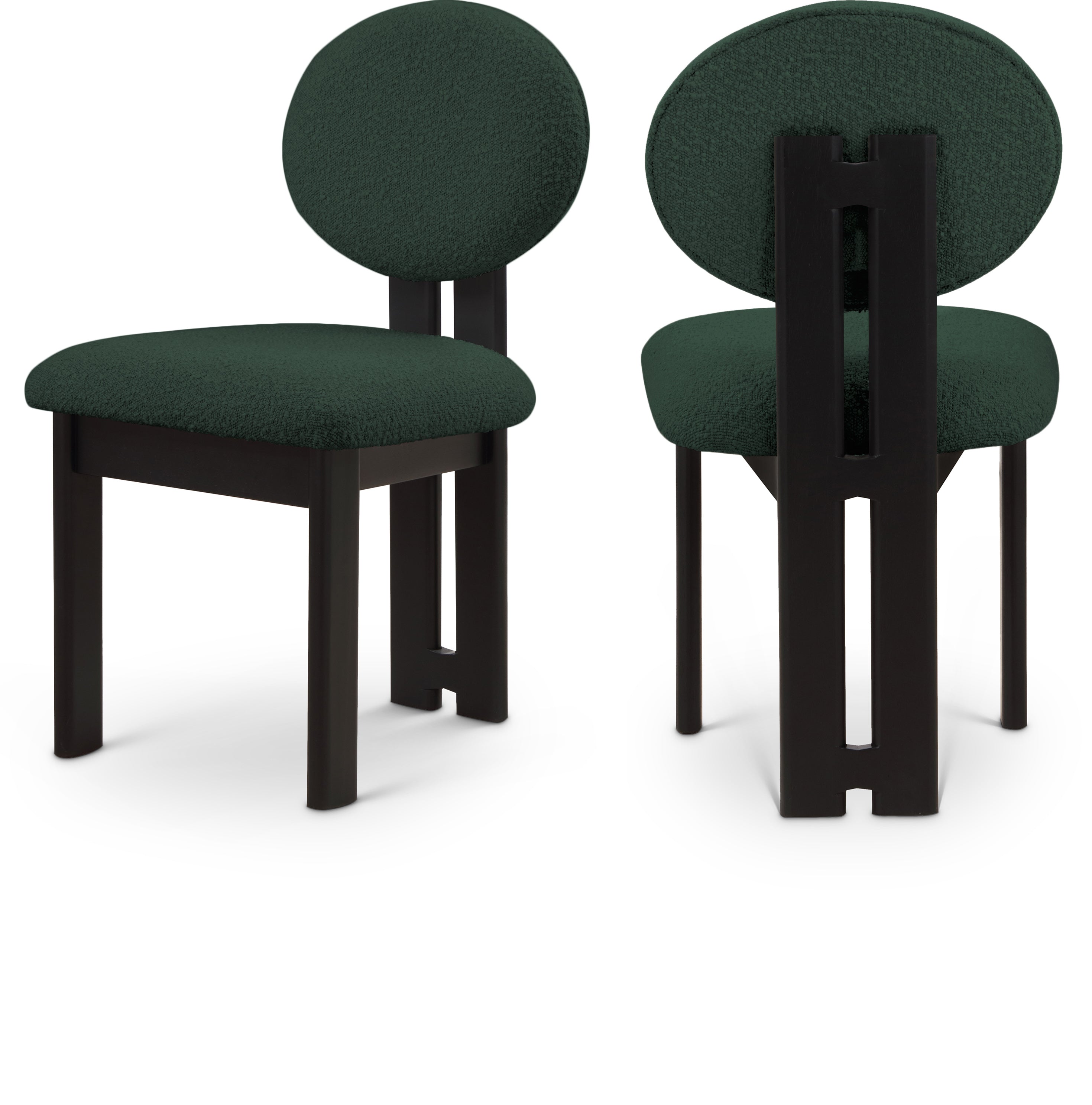 Napa Green Boucle Fabric Dining Chair